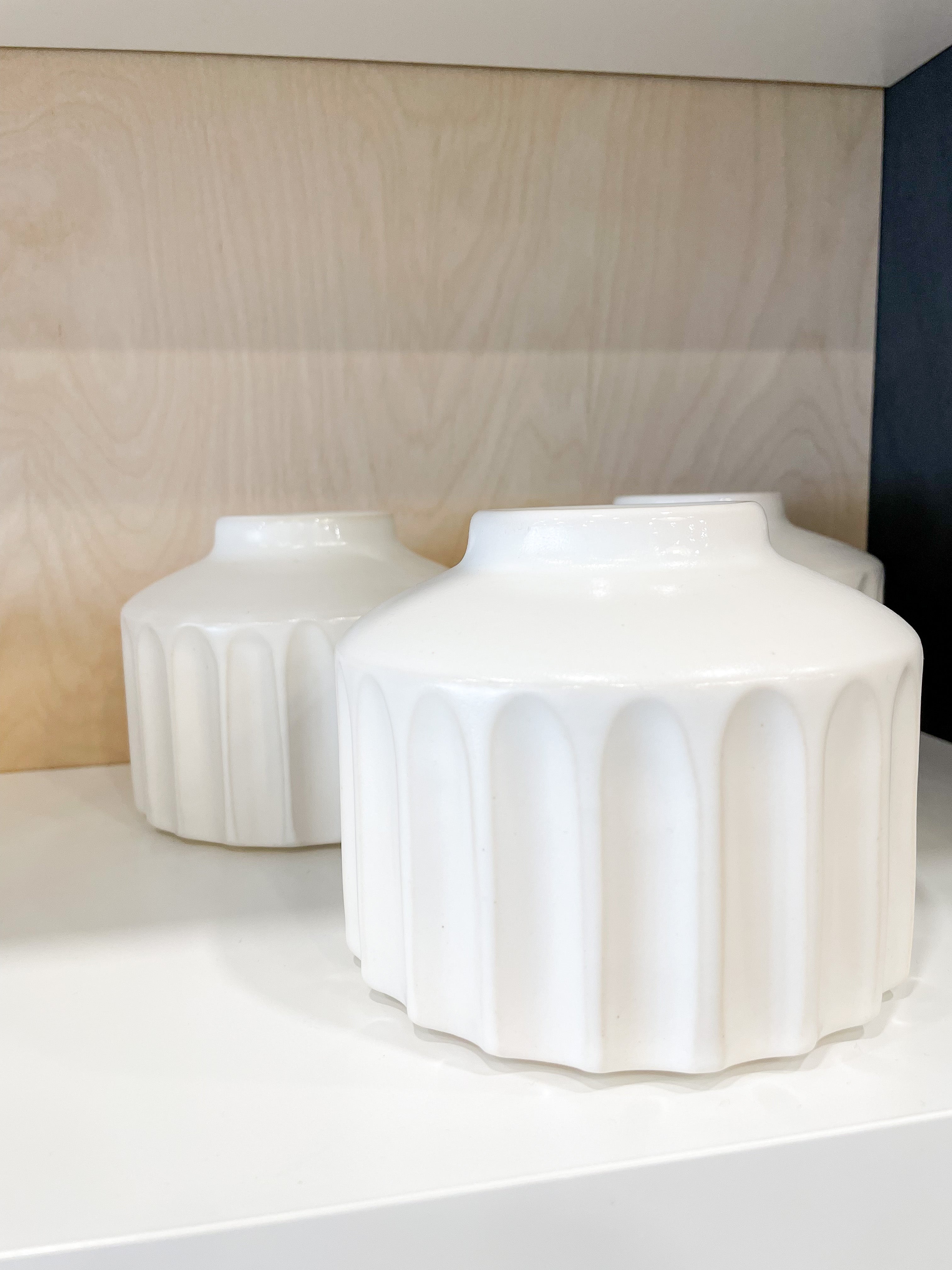 Fluted Ceramic Vase - medium