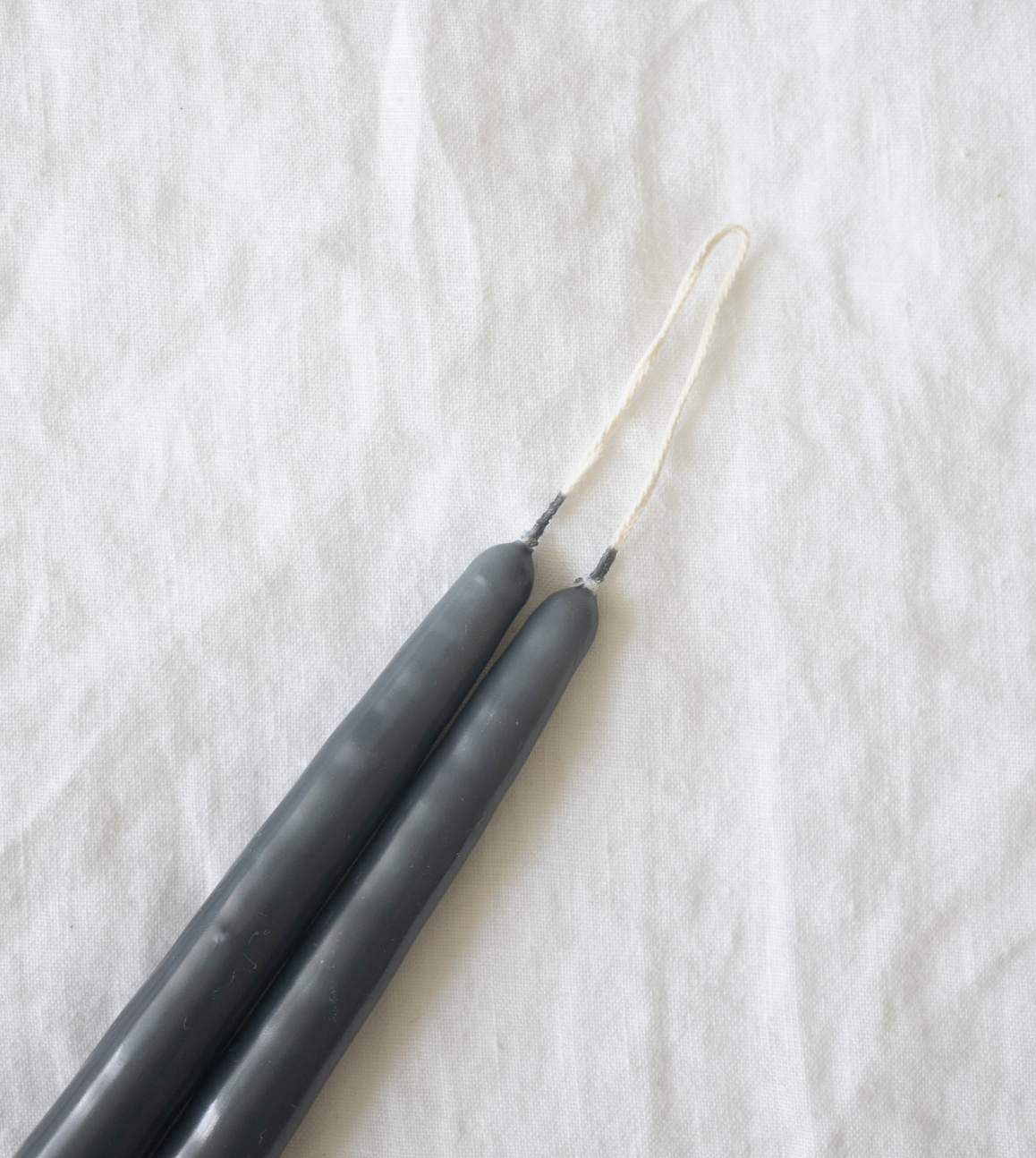 Taper Candle Pair - charcoal